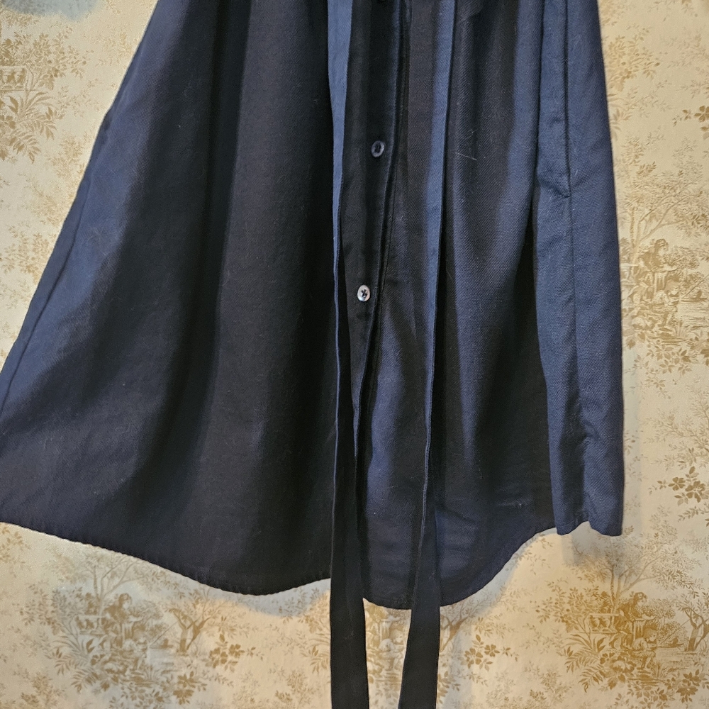 Gap 100% Cotton Navy Shirt Dress With Tie Belt - Picture 5 of 12